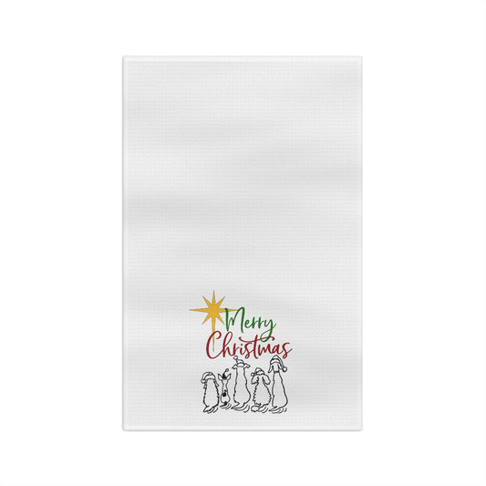 Faithful Dogs 'Merry Christmas' Microfiber Kitchen Towel