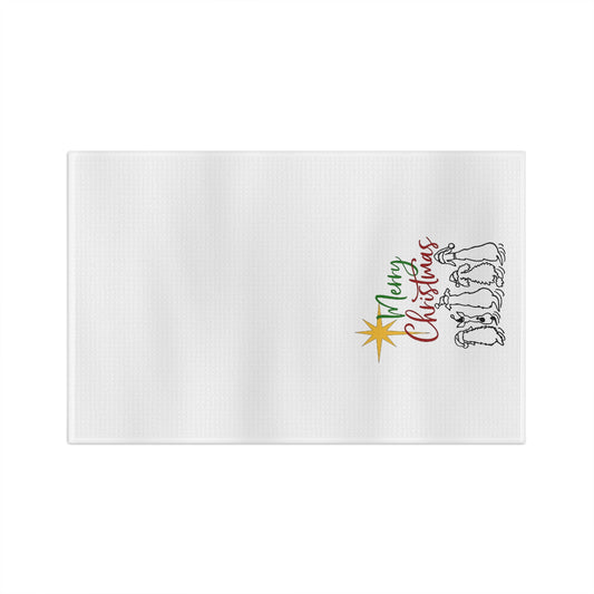 Faithful Dogs 'Merry Christmas' Microfiber Kitchen Towel